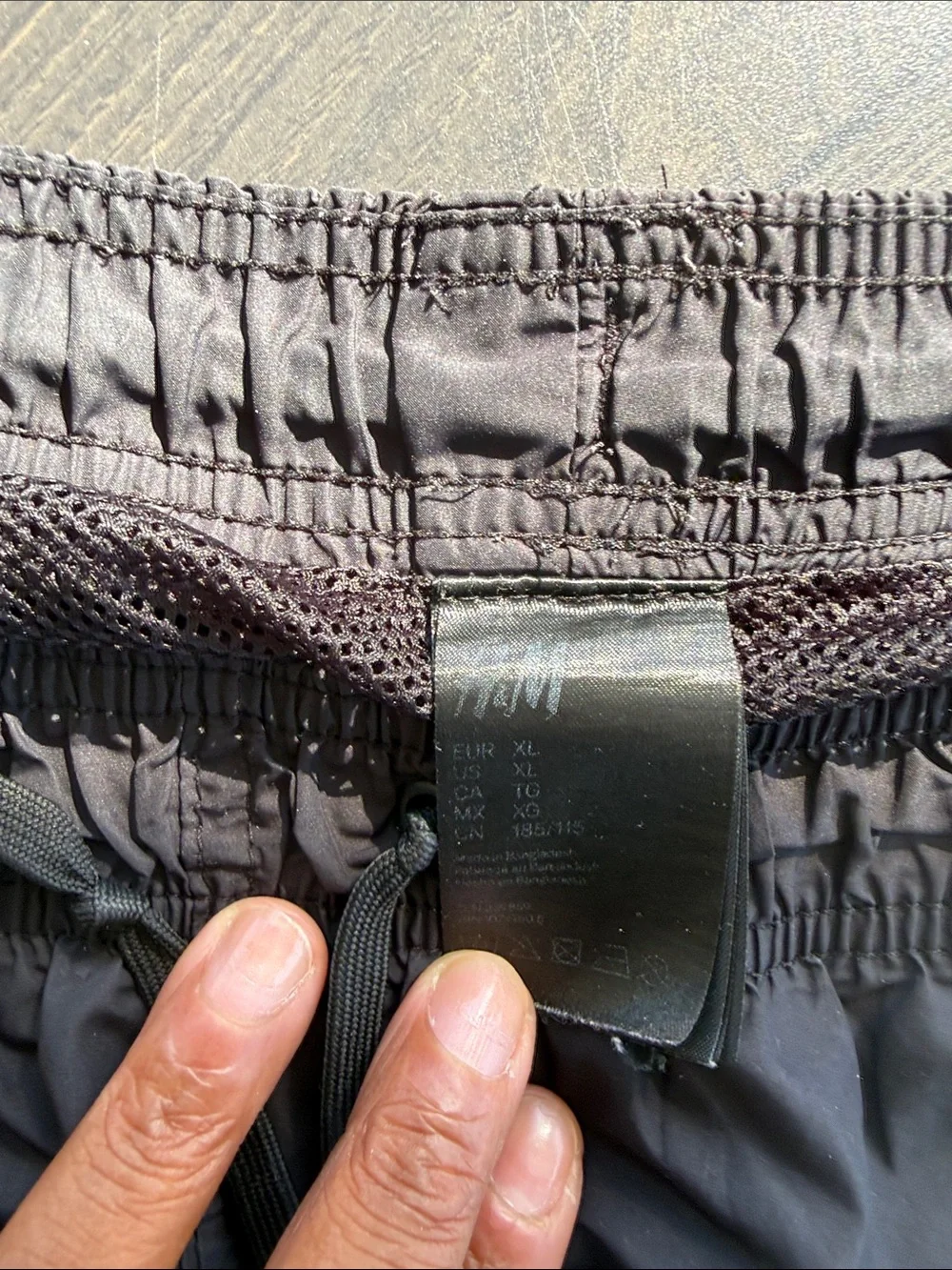 H&M Men's Black Swim Trunks with Drawstring